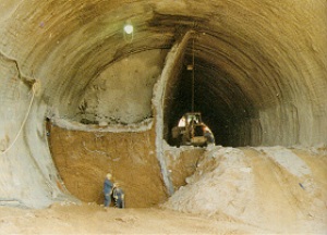 Multiple face excavation under the Barrel Vault.