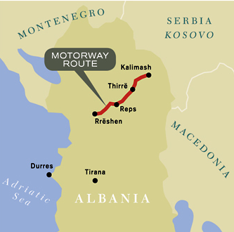Fig 1. Map of 61km motorway