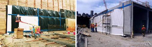 Waterproofing installation at WMATA's Petworth Station and MBTA's Section CC09.