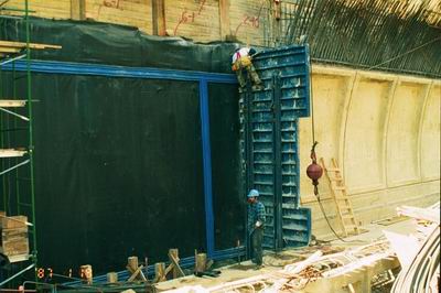 Waterproofing installation at Glenmont Station.