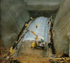 Preparation of the trench surface for casting of the roof slab.