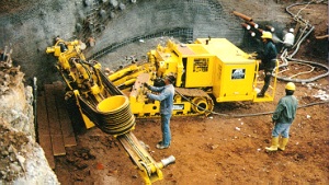 Start of the horizontal borehole installation of for the Barrel Vault.