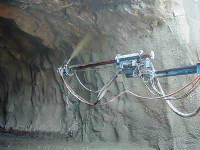 Shotcrete application.