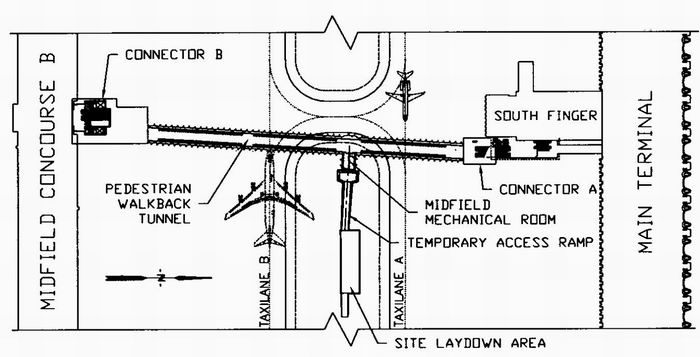 Planview of Pedestrian Walkback Tunnel project.