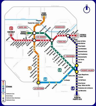 Metro system map.