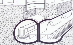 Figure 12: Excavation Sequence for mined Subway Station without Advancing Center Drift