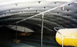 Fig. 8. Installation of Waterproofing Membrane at Lehigh Tunnel No. 1.