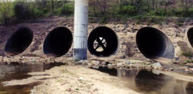 Upstream View of Tunnels prior to Rehabilitation 