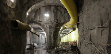 Station cavern and running tunnel construction underway
