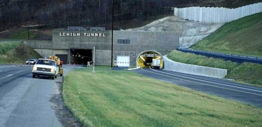 Lehigh Portals Tunnel No. 1 (left) and the new Tunnel No. 2 